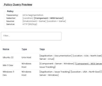 LECA Segmentation Network Map for Web Server Infrastructure.